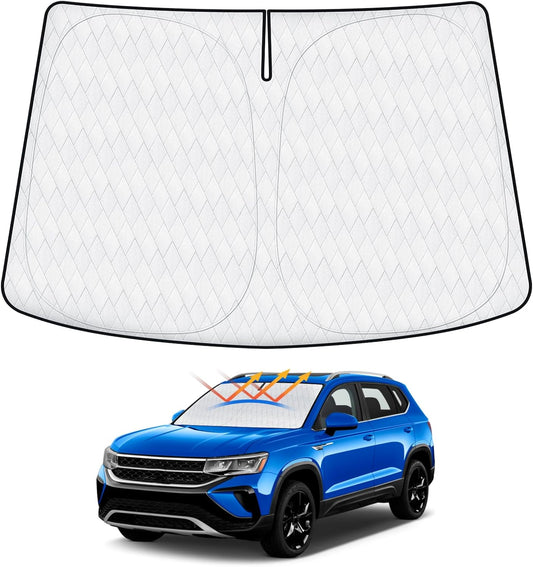 Cartist 5-Layer Windshield Sun Shade Fits for Volkswagen VW Taos 2022 2023 2024 2025 Accessories Foldable Car Front Window Sunshade Sun Visor Protector