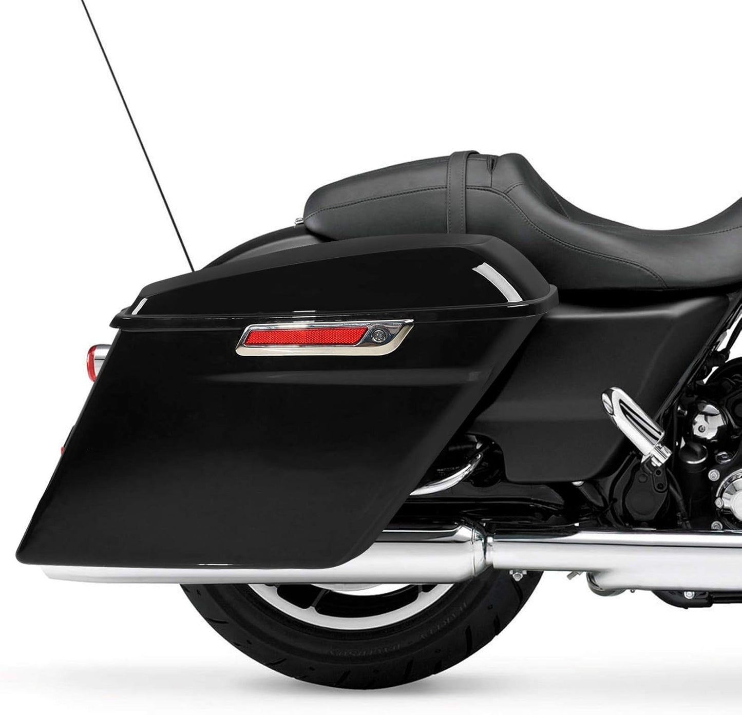XFMT Vivid Black 5" Stretched Extended Saddlebags Hard Saddle Bags W/Chrome Conversion Bracket For Harley Softail Heritage Deluxe 1984-2017