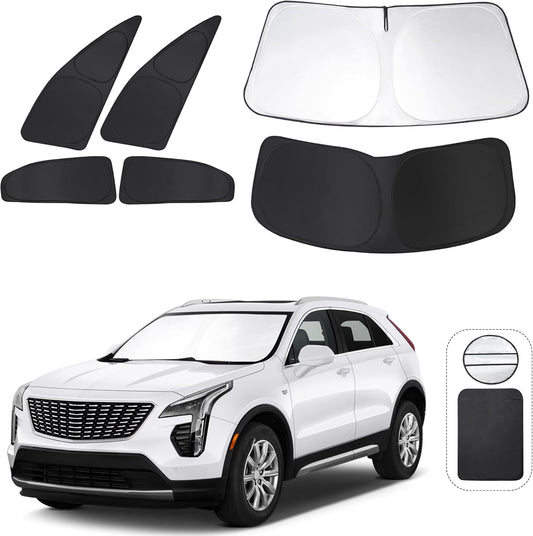 TINGLU Window Shades for Cadillac XT4 2019-2024 2025 Accessories Car Side Full Windows Windshield Sun Shade Sun UV Rays & Privacy Protection for Camping,Napping,and Relaxing 6PCS