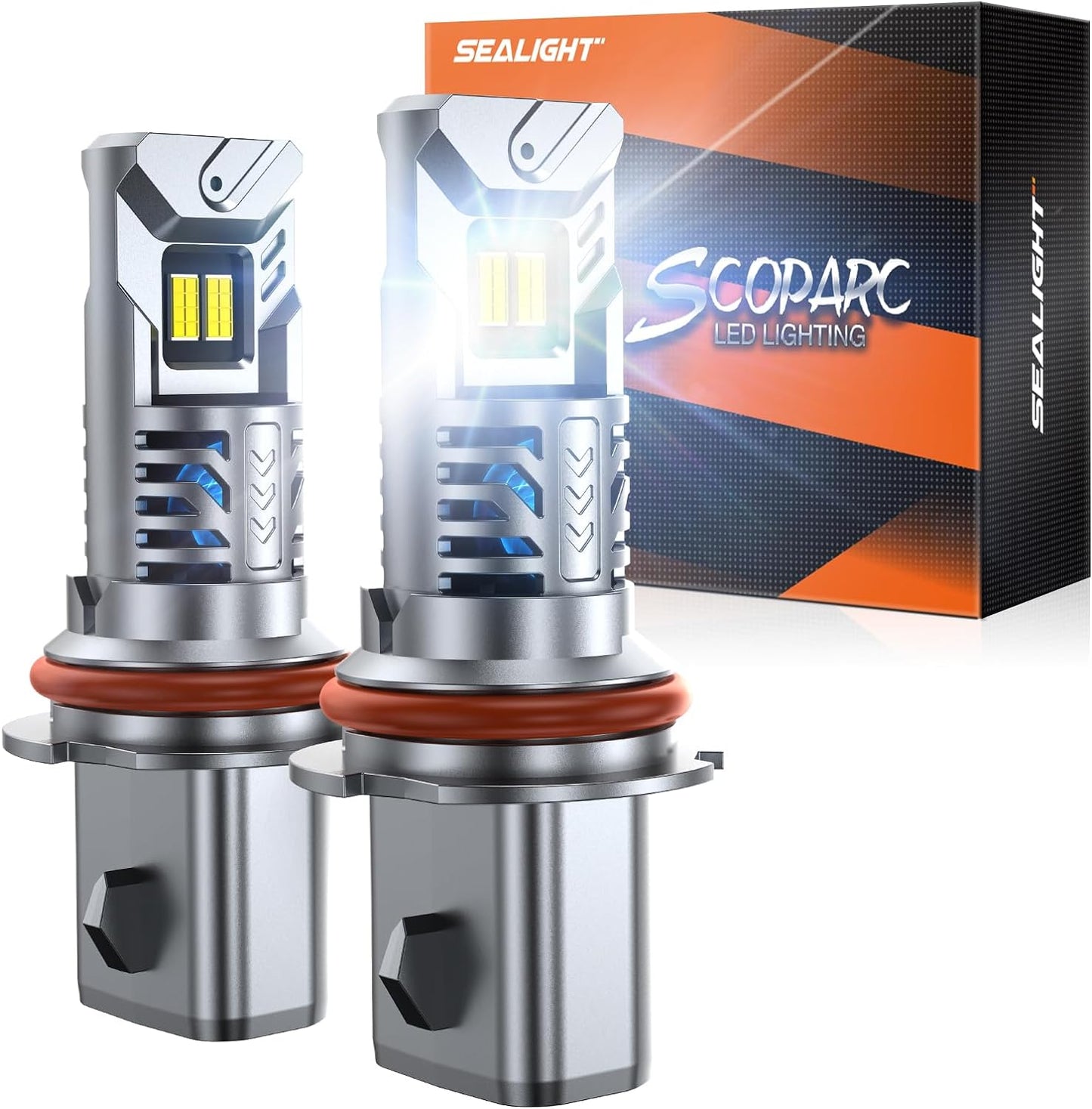 SEALIGHT 9007 Bulbs, 50000 LM HB5 Fog Light Bulbs, 1:1 Design, 6500KCool White, IP67, Plug-N-Play, Pack of 2