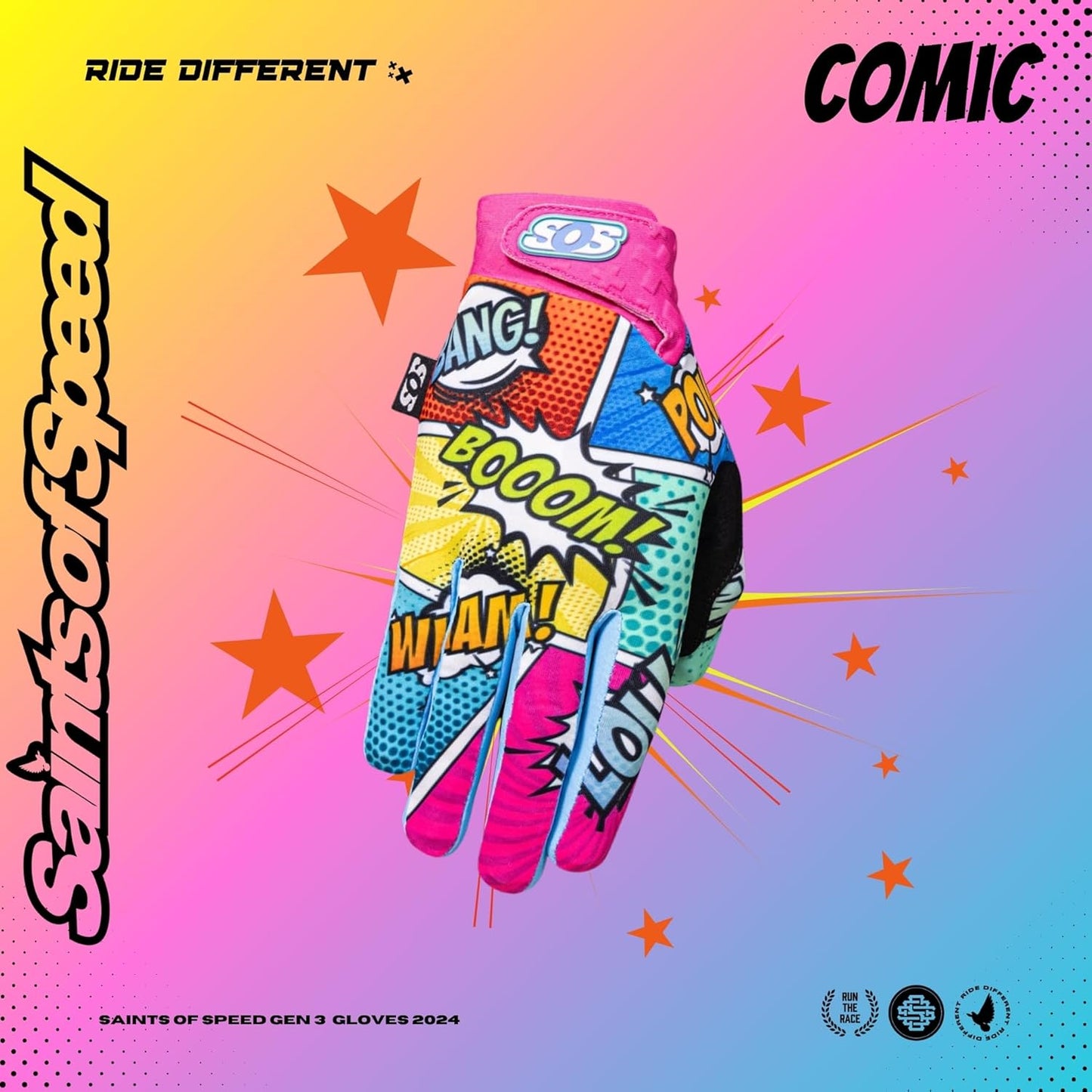 Saints of Speed Dirt Bike Gloves – Motocross, Mountain Bike, Motorcycle, BMX, Jetski, Sim, Karting, Airsoft, Paintball, Driving & Racing Bike Gloves + Phone & Touch Screen Capable