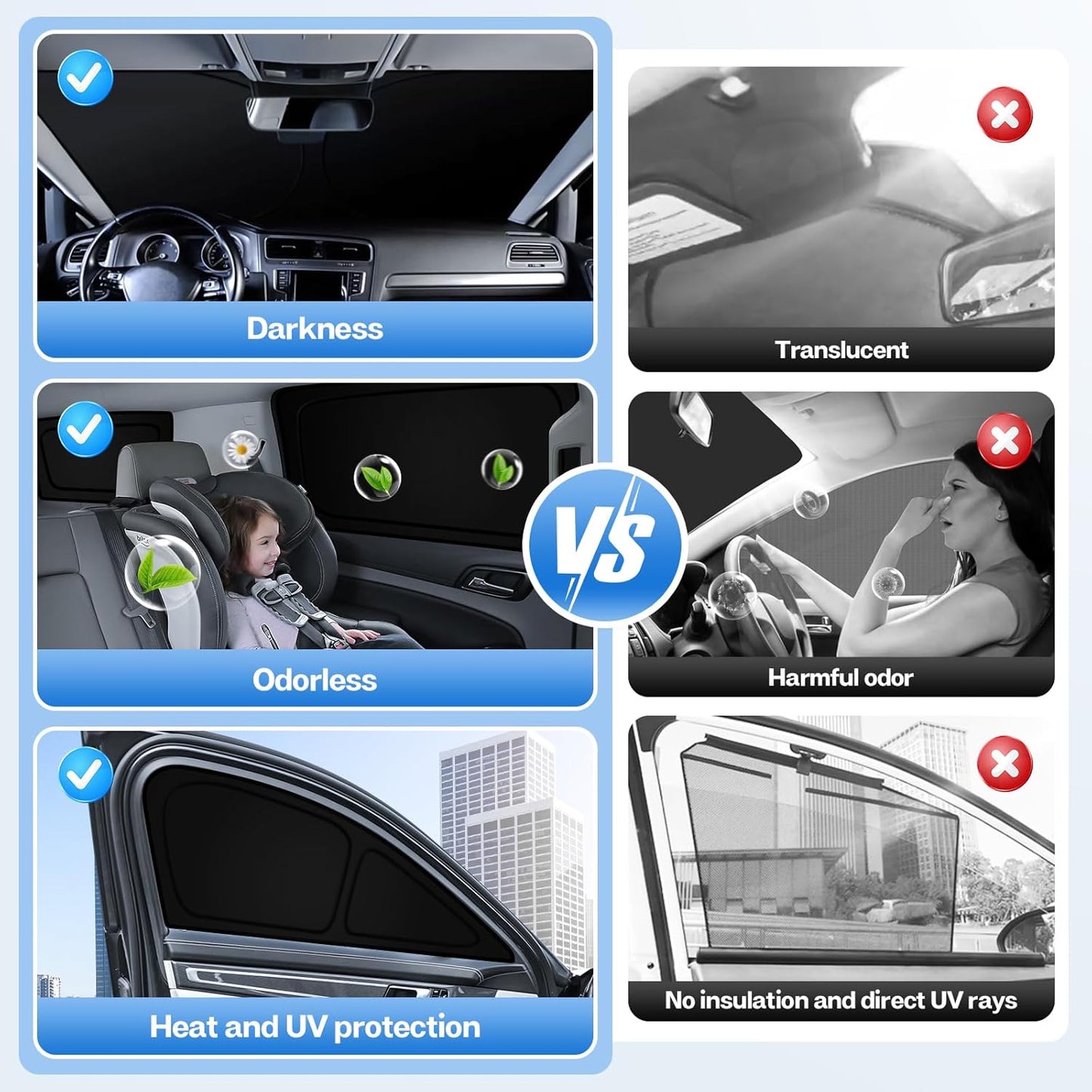 T TGBROS Windshield Sun Shade for Toyota Venza 2021-2024 Accessories Front Windshield Sun Shade Foldable Sunshade Protector Sun Shield Sun Visor Protector Sunscreen Polyester Cover Block