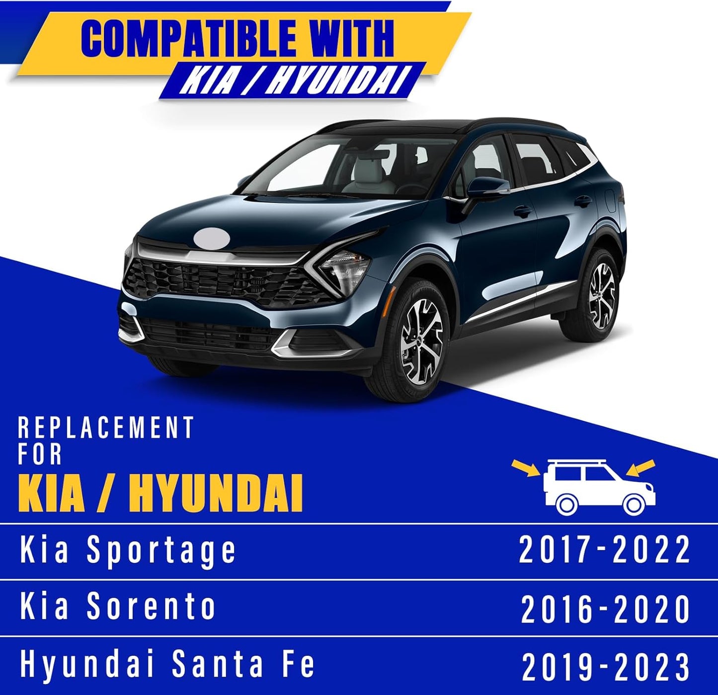 3 wipers Replacement for 2017-2022 KIA Sportage/2019-2021 2022 2023 Hyundai Santa Fe, Windshield Wiper Blades Original Equipment Replacement - 26"/16"/11" (Set of 3) U/J HOOK