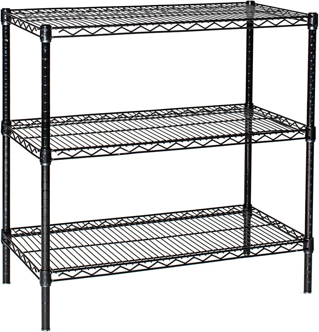 Omega 21" Deep x 60" Wide x 80" High 3 Tier Black Starter Shelving Unit