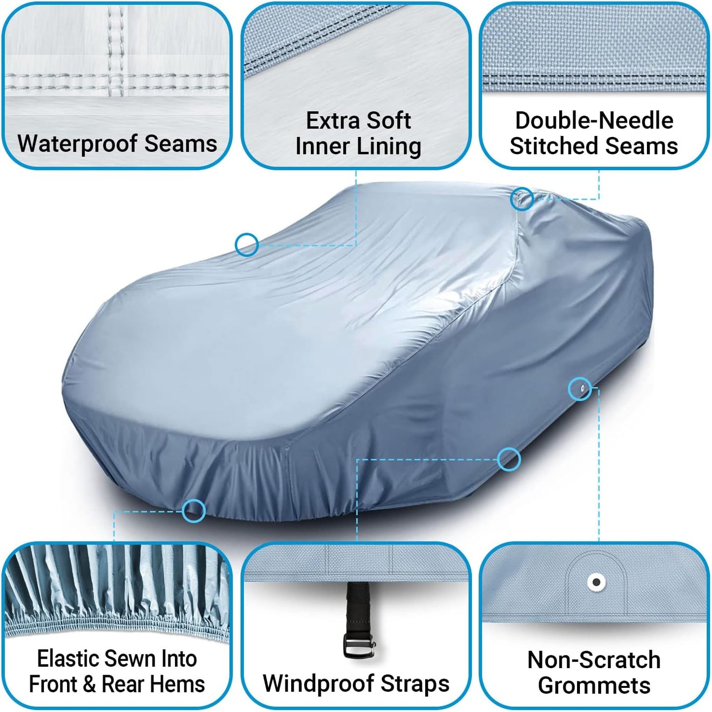 iCarCover Premium Car Cover for 1975-1989 Buick Skyhawk Heavy Duty Waterproof All-Weather Automobiles Custom Fit Indoor Outdoor UV Snow Protection Covers with Straps and Bag