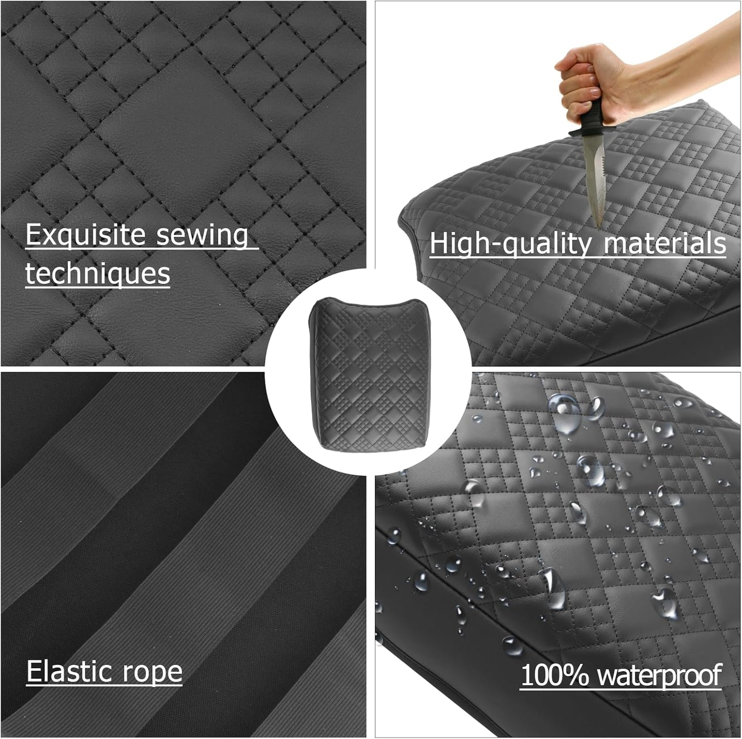 LUWU Center Console Cover Compatible with 2025 Nissan Armada Accessories 2025 Armada SV/SL/Platinum Armrest Cover Armrest Console Cover (Thick Black)