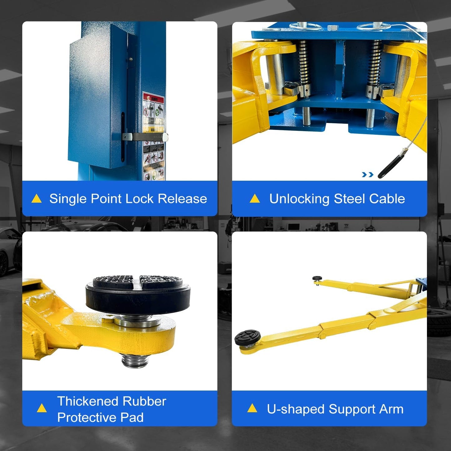 110V Two Post Car Lift 10,000 LBS Heavy Duty Floor Plate 2 Posts Auto Hoist Truck Lift for Garage w/ 36 Months Parts Replacement