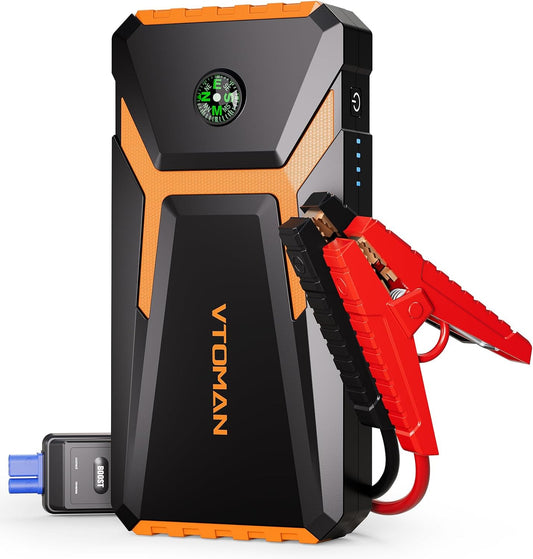 VTOMAN V6 Pro Jump Starter, 2000A Car Battery Jumper Starter Portable for 7L Gas/5L Diesel Engines, Jump Box,12V Auto Jump Start Battery Pack, Lithium Booster Pack, Portable Charger and Jumper Cables