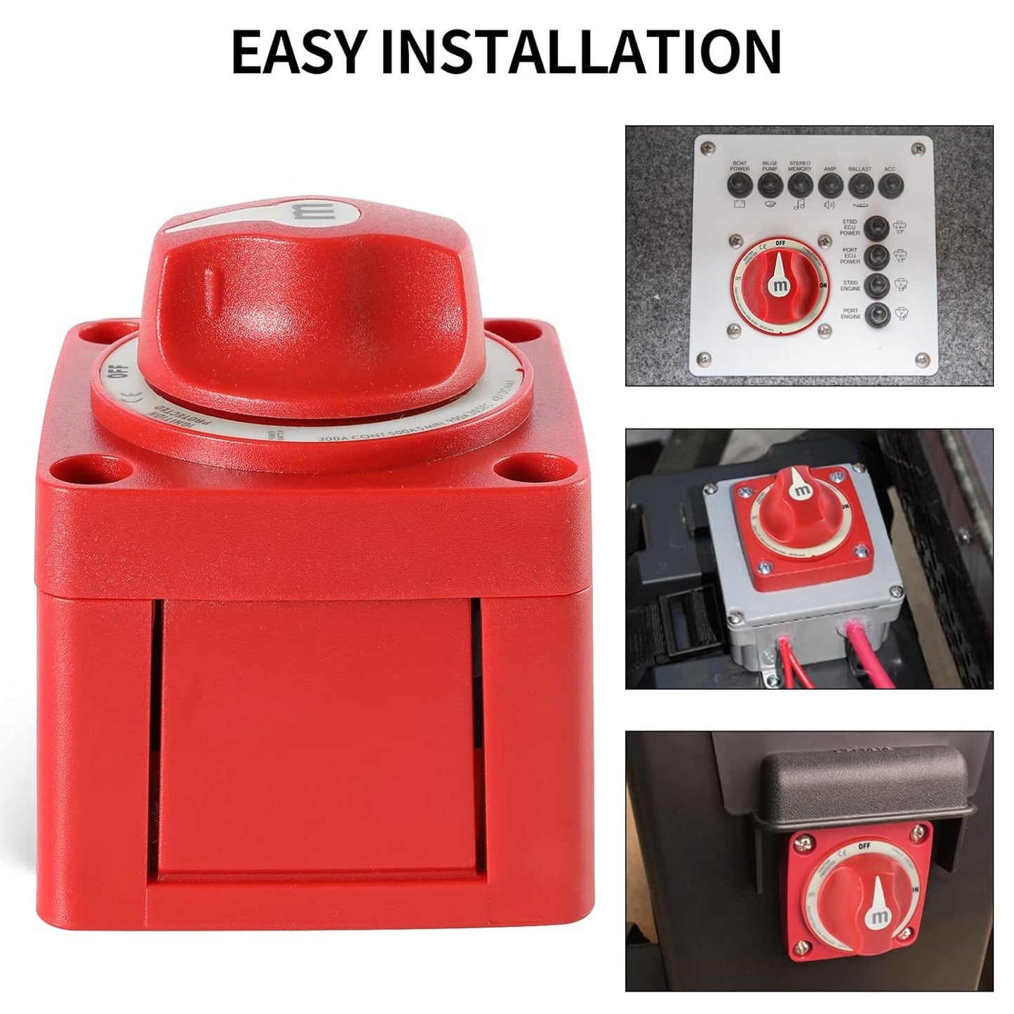 M Series Battery Switch, Huazu 300A Marine Battery Cut Off Switch for Car Vehicle RV Trailer