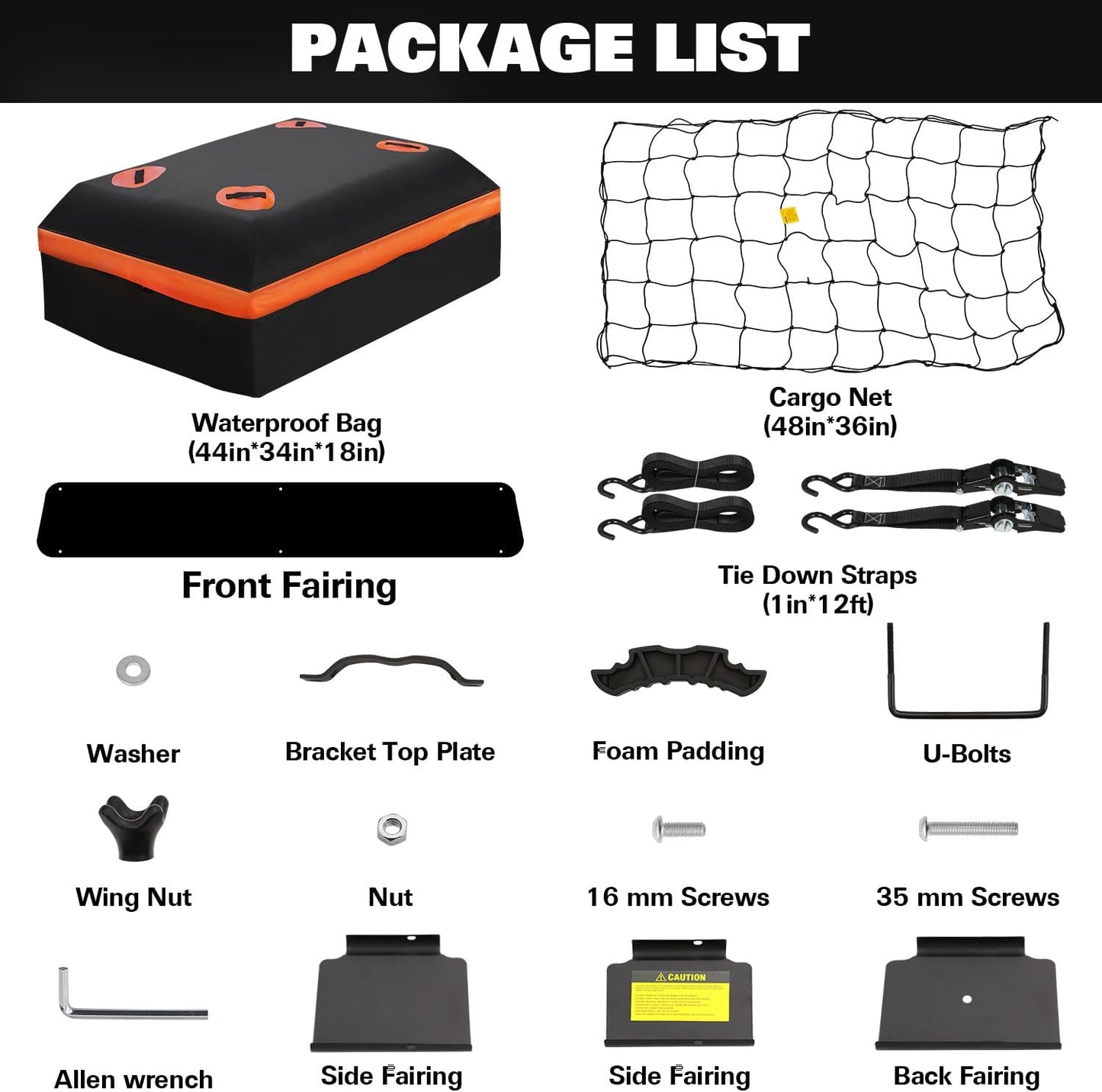 WEIZE 64" x 39" x 5" 200lb Heavy Duty Roof Rack Carrier Basket with Waterproof Bag, Cargo Net and Ratchet Straps, Universal Car Top Luggage Holder for SUV, Truck