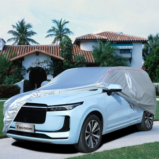 Tecoom Hard Shell Waterproof Car Cover, Zipper Design for All Weather, UV-Proo and Windproof, Fits 206-215 Inches Full-Size SUV/Van, Indoor Outdoor Use