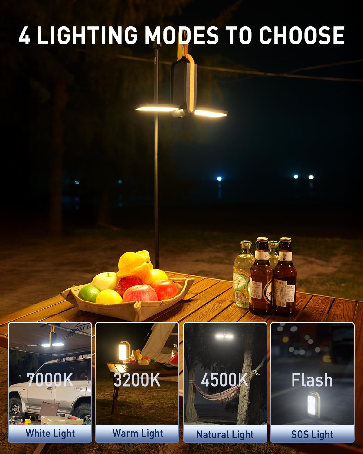 AUXITO Jump Starter: 6000A Car Portable-Battery Jumper Box with 4000LM LED Outdoor Camping Light and Power Bank Function, Up to 10.5L Gas and 10L Diesel Engines, USB Ports and Jumper Cable Included