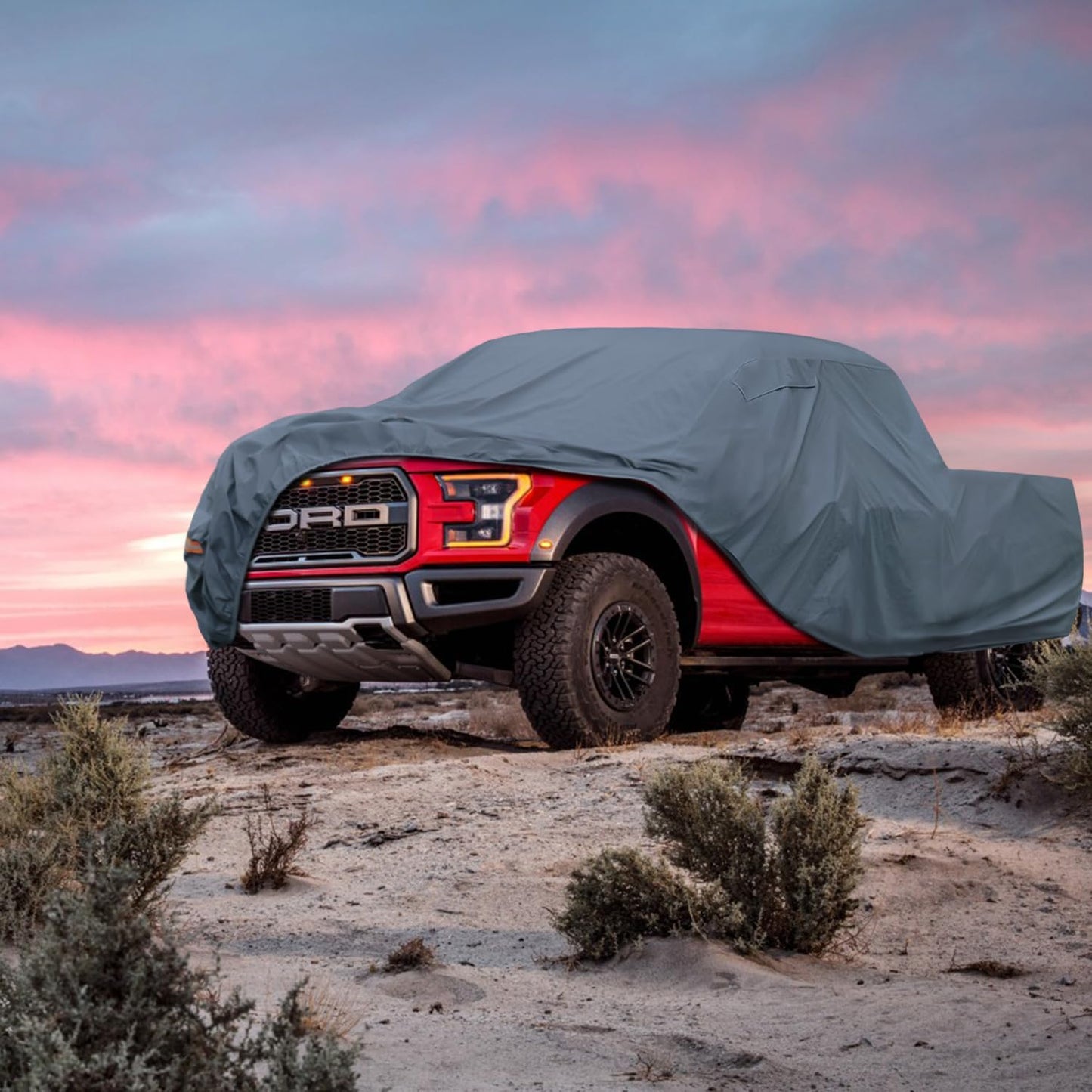 16 Layers Truck Cover Waterproof All Weater, Heavy Duty Outdoor Pickup Truck Cover for Tacoma, Tundra, Titan, F-150, RAM 1500, Silverado 1500, Sierra 1500 etc. Length up to 228 inches.