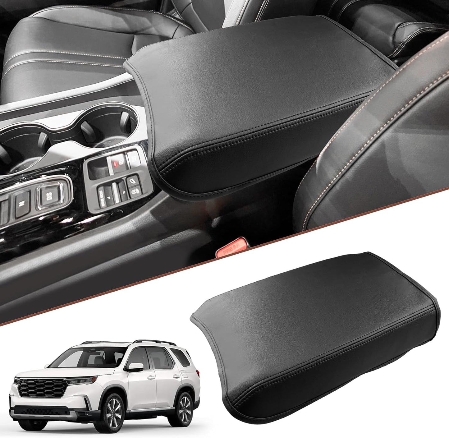 SKTU for 2023 2024 2025 Honda Pilot Armrest Cover for 2024 2025 2026 Honda Passport Center Console Cover 2023 2024 2025 Pilot Accessories 2025 2026 Passport Accessories Center Console Cushion
