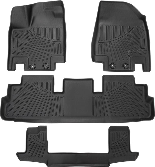 Powerty Floor Mats for 2023-2025 Nissan Pathfinder 7 Seats Accessories All Weather Floor Liners 3D TPE Floor Mat Heavy-Duty Floor Liners