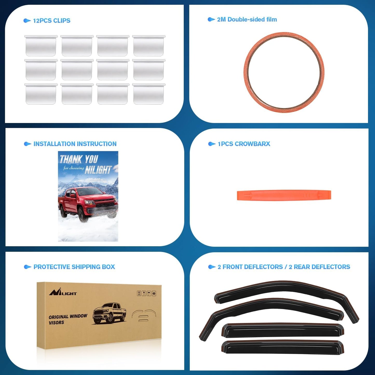 Nilight Window Rain Guards for Ford Maverick 2022 2023 2024 XL XLT Lariat Window Deflectors,Vent Window Visors-4 Pieces