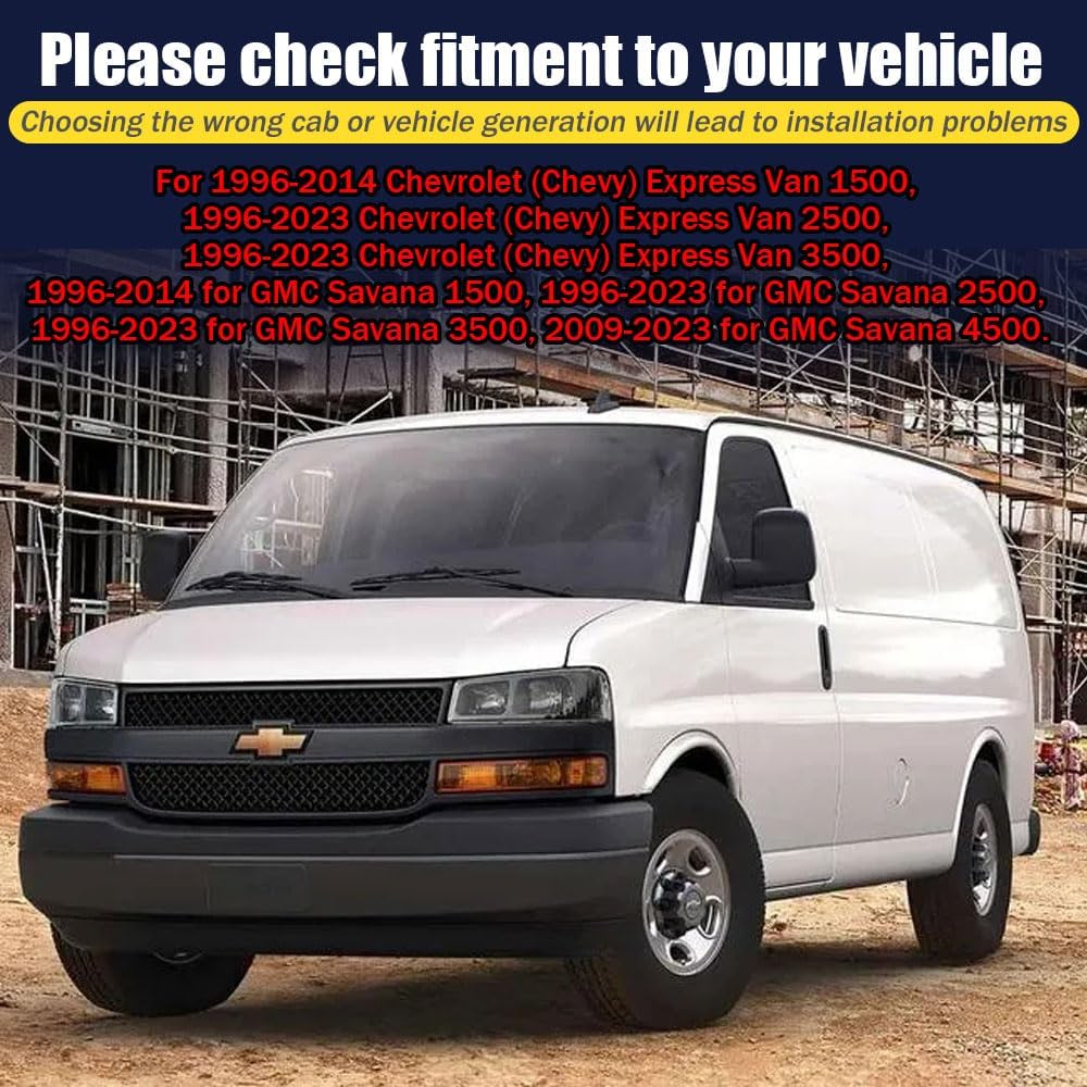 Rain Guards for Chevrolet Express Van 1996-2023/GMC Savana 1996-2023, Tape-on Side Window Deflectors for Chevrolet Express Van, Window Visors for Cars, for Chevrolet Car Accessories, 2 pcs