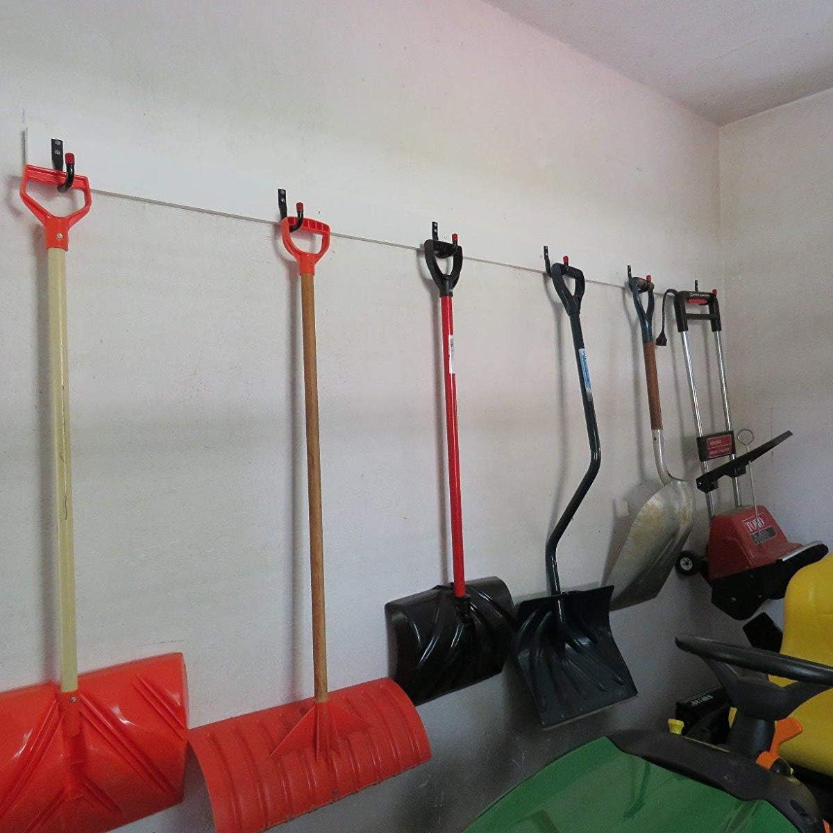 Heavy Duty Steel Garage Storage Utility Hooks, 8 Pack Wall Mount Hanging Storage Utility Naikozmo Hanger, Black and Red