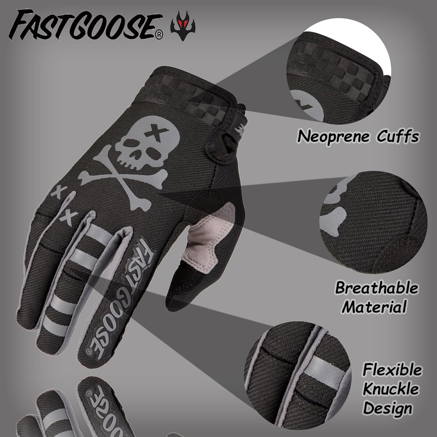 Dirt Bike Motorcycle Gloves - Motocross, Motorbike & ATV Off Road Racing Sports Cycling Gloves