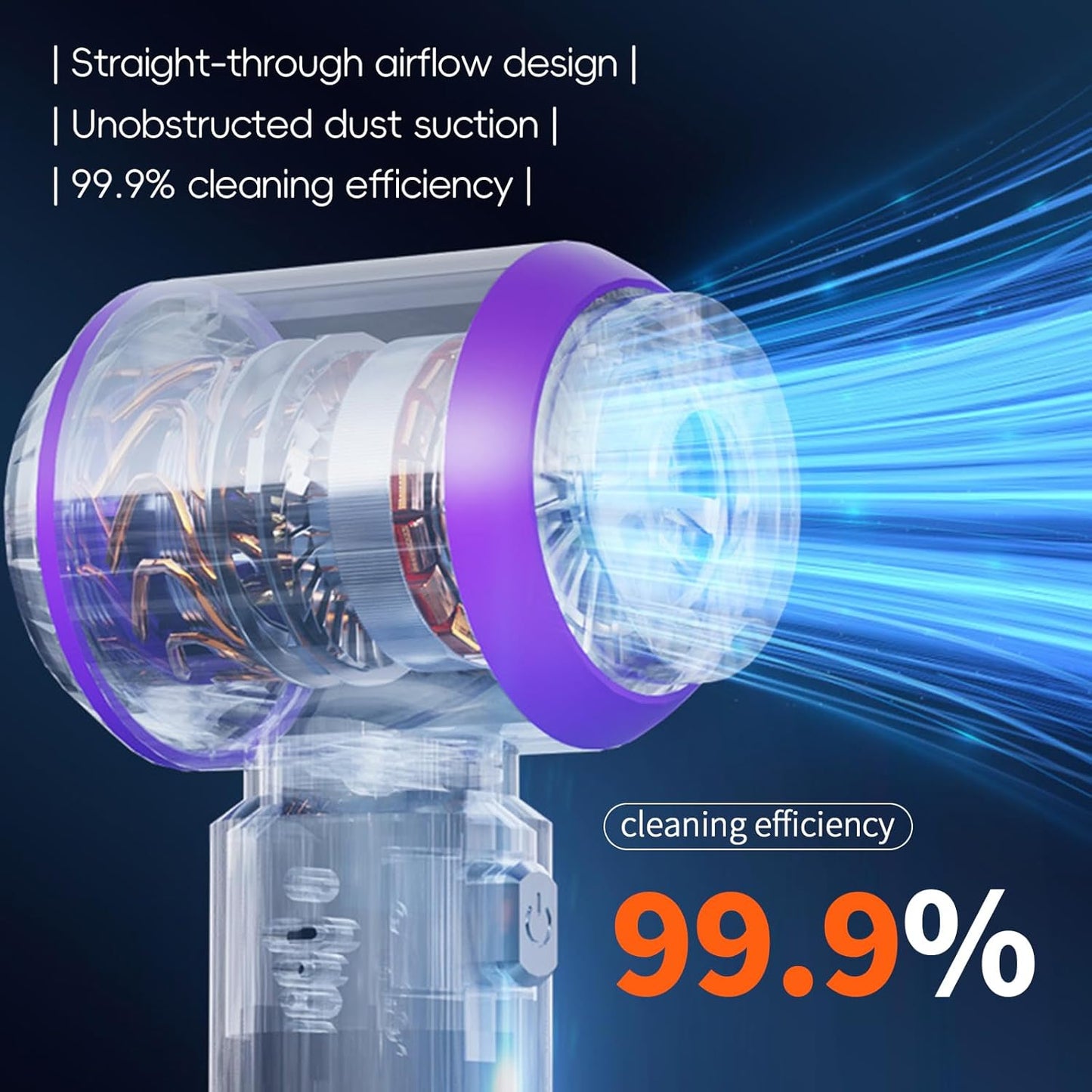 Handheld Car Vacuum Cleaner Cordless,21000Pa High Power Hand Held 3-Speed Adjustment and Multi-Nozzles Cleaner for Car, Home, Office, Pet Hair