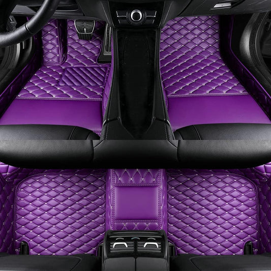 TAHALICustom Colors Car Floor Mats Black Pink for 99.9% Sedan SUV Sports， All-Weather Liners Car Floor mat，Luxury Leather Automotive Floor Mats (Purple-,3D Floor Mats)
