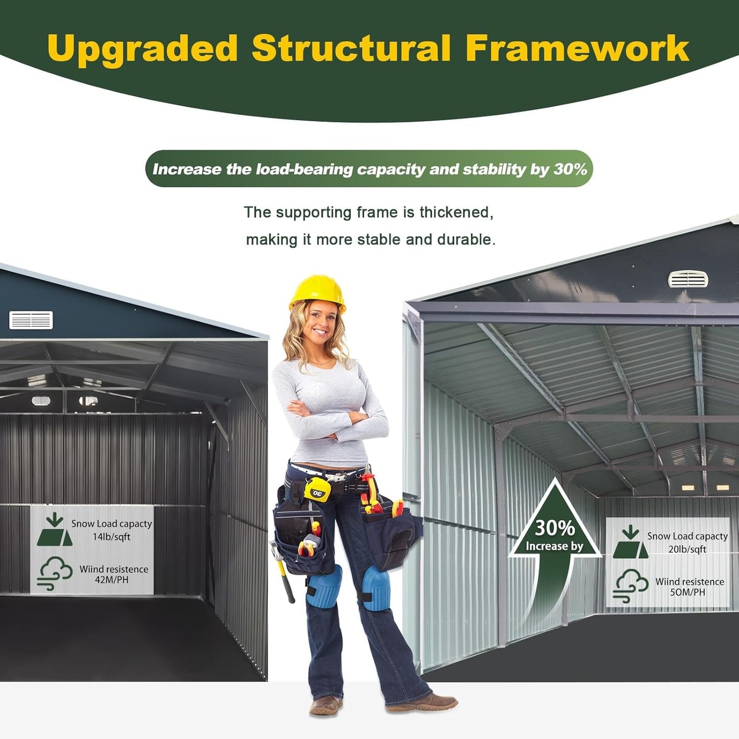 Metal Garage Shed 20x13 FT, Sheds & Outdoor Storage Clearance, Outdoor Storage Shed for Car, Truck, Bike, Lawnmower, Backyard Tool House, Boasting 2 Doors and 4 Vents, Dark Gray