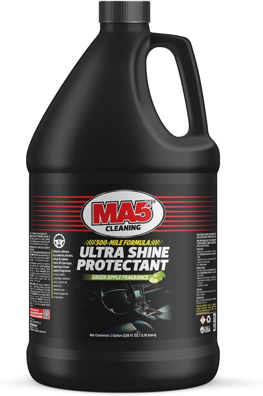 MA5X Ultra Shine Protectant | Car Interior Cleaner | Multi-Surface Car Interior Protectant with Green Apple Scent | UV Resistant | Gallon Refill | Pack of 1