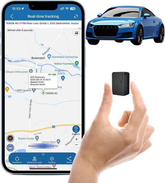 Small GPS Tracker for Vehicles Magnetic 60 Days Long Battery Life, Rastreador GPS para Carros Mini Tracking Devices for Cars Hidden Real-time Tracking Low Subscription Locator Anti-Theft TK903