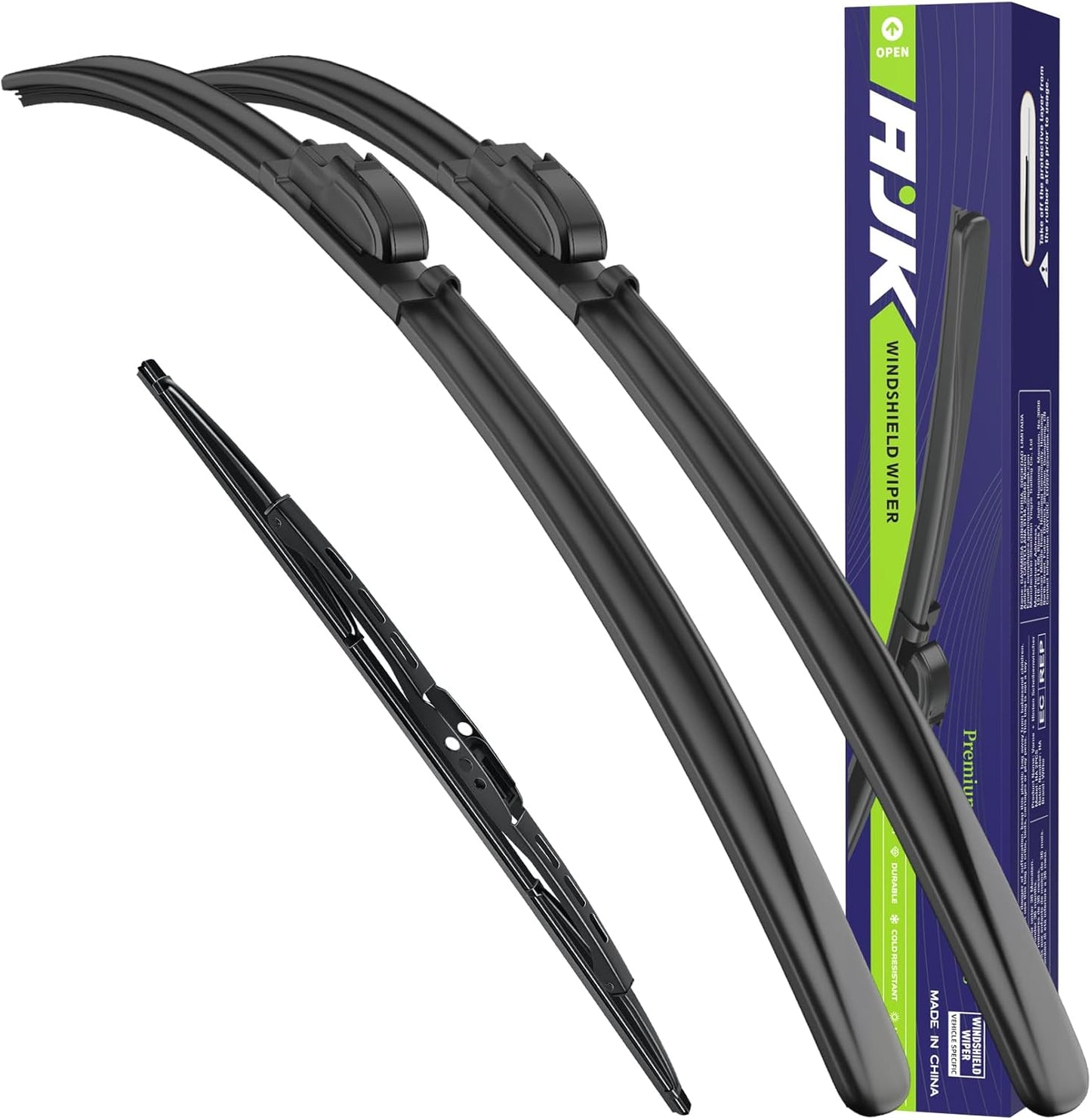 AJK 22 22 and 13 inch Wiper Blades, Premium All Season 3 Pack Driver Side and Passenger Side Front Windshield Wipers Replacement for Chevrolet Tahoe 2015 2016 2017 2018 2019 2020