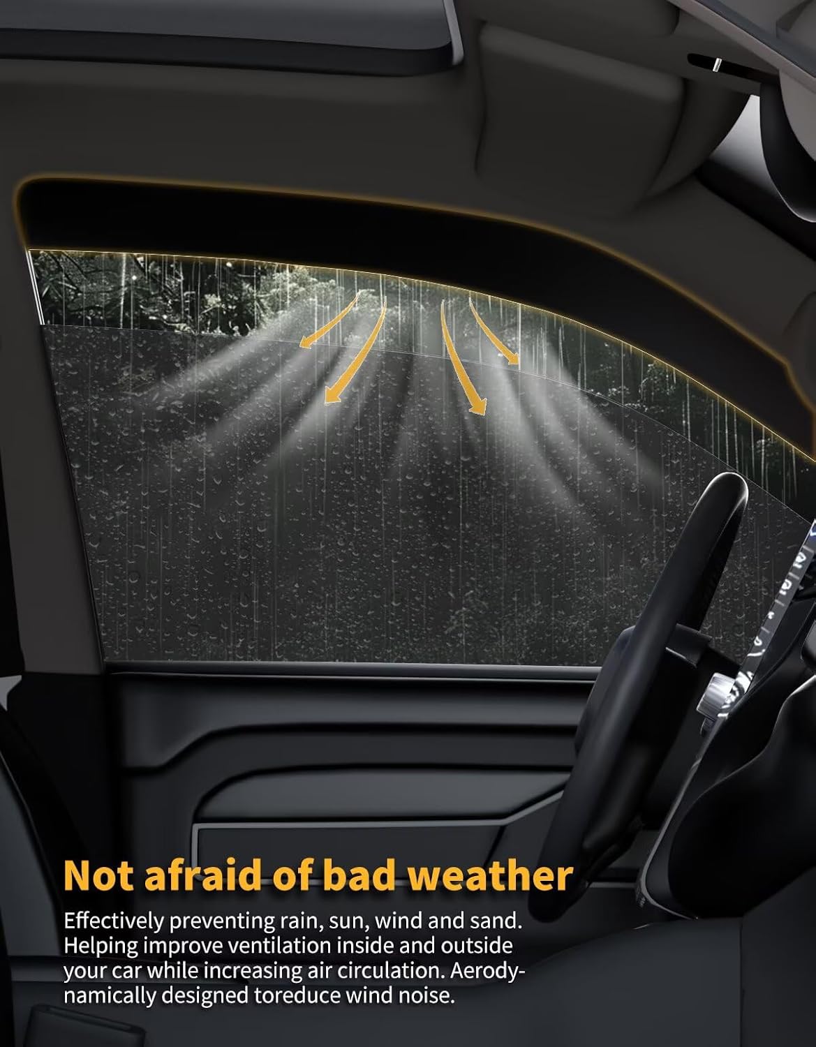 in-Channel Window Rain Guards Fit for Truck Dodge RAM 1500 (New Body Style Includes TRX) 2019-2025 Crew Cab Extra Durable Window Visors Window Deflectors Vent Shades Car Accessories-4 pcs