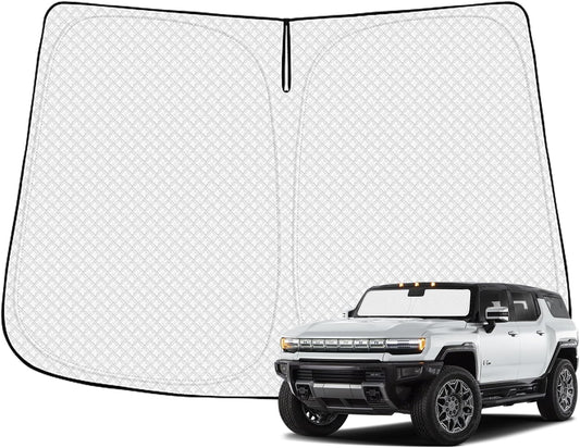 Windshield Sun Shade for 2022-2025 2026 GMC Hummer EV Accessories Thicken 6-Layer Front Window Sunshade Cover Sun Visor Protector Foldable Block UV Rays Keep Vehicle Cool