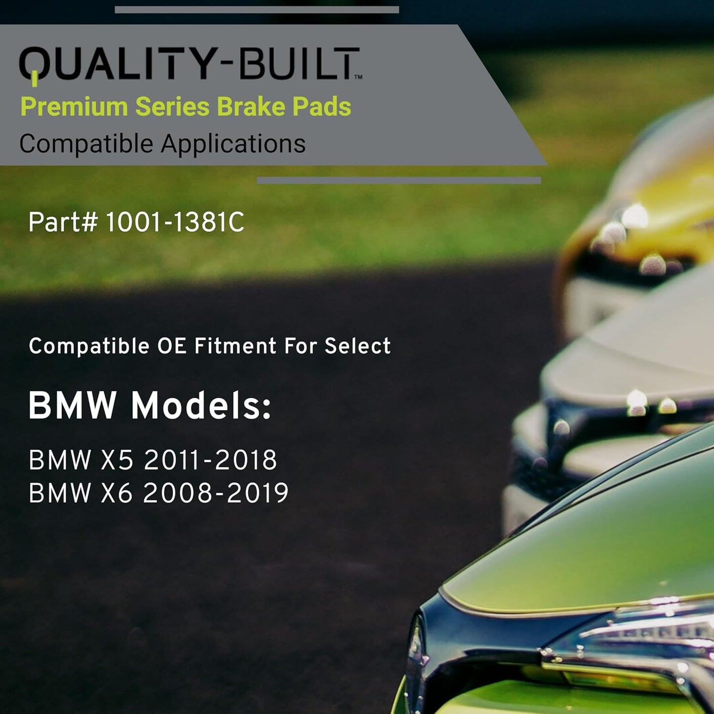 Premium Ceramic Front Brake Pads (1001-1381C) Compatible with BMW X5 2011-2018, BMW X6 2008-2019