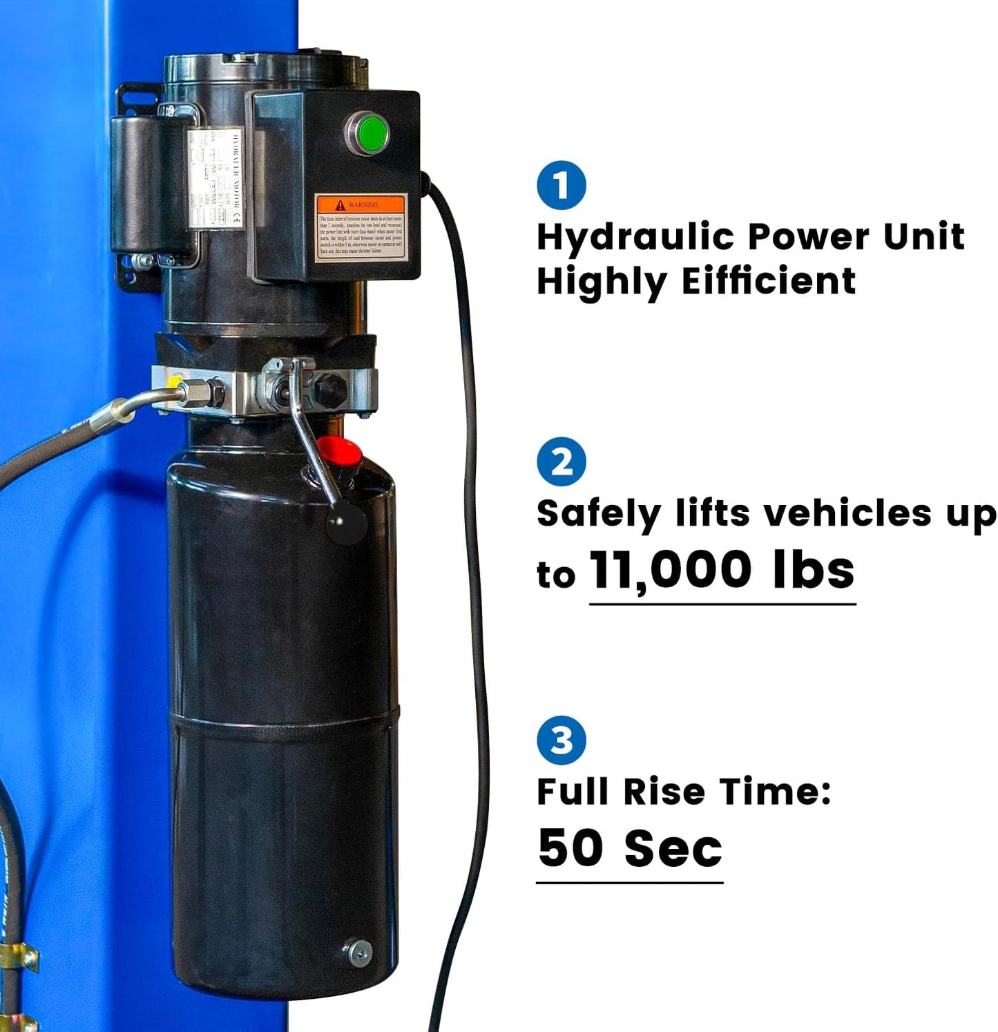 110V Two Post Car Lift 11,000 LBS Heavy Duty Floor Plate 2 Posts Auto Hoist Truck Lift for Garage w/ 36 Months Parts Replacement