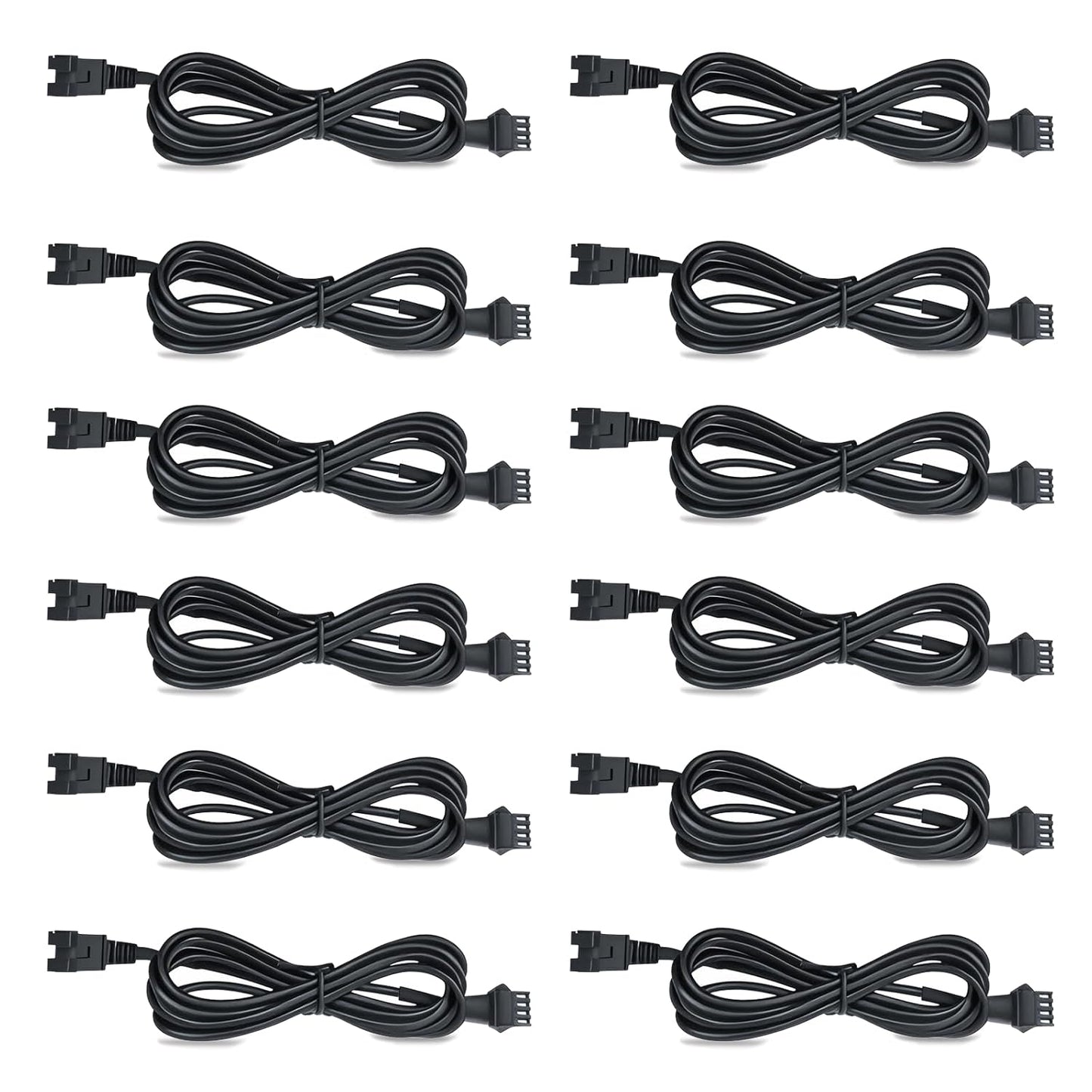 12 Pcs 4 Pin RGB Extension Cable RGB Wire for Motorcycle LED Light Underglow Kit, Compatible with ATV Car Trucks Rock Lights & Neon Strips (60 Inch)