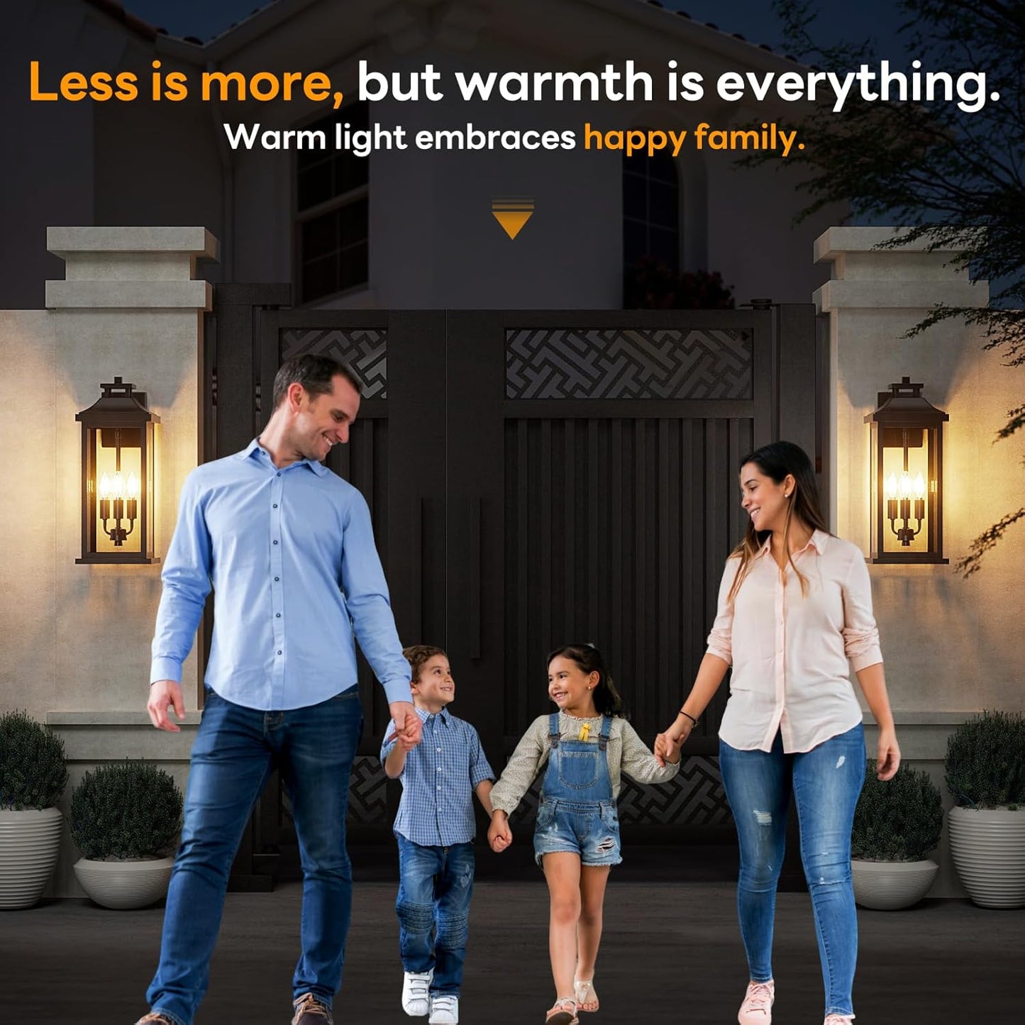 20" Large Outdoor Light Fixtures 3-Light 2 Pack, Black Outside Modern Porch Lights for House, Exterior Wall Sconce Lanterns Wall Mounted Waterproof Outdoor Coach Lamps for Garage E12