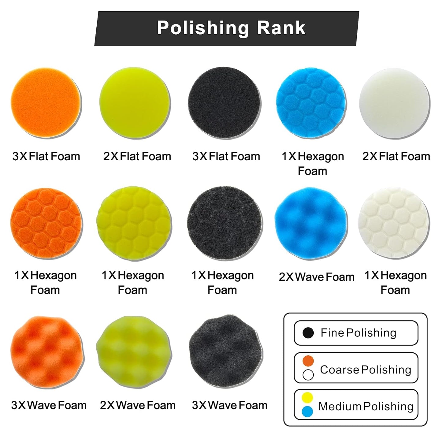 Car Foam Polishing Buffing Kit,Polishing Buffing Pads,Wool Pads,Polishing & Buffing Wheels,for Headlights & Car Body Car Foam Car Wax & Buffer Kits (27)
