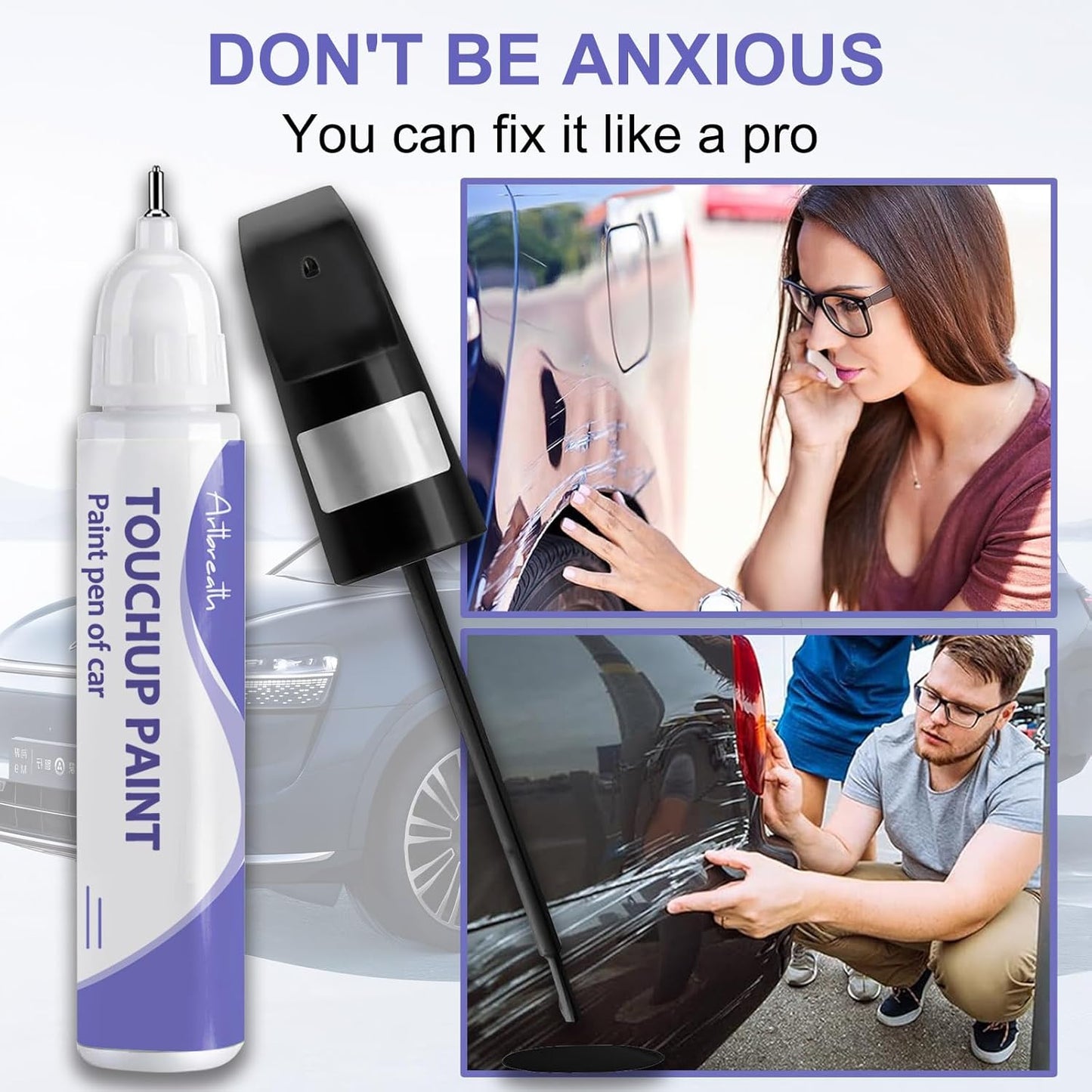 Touch Up Paint for BMW Mineral White (A96)-Exact Match–Chips and Nicks TouchUp Paint Pen Scratch Repair Car Accessories Car Paint Pen for Erase Car Scratches