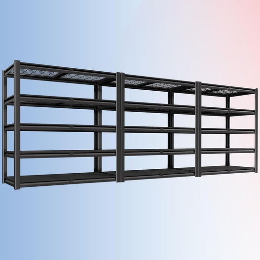 PrimeZone 72" H X 48" W X 18" D Heavy Duty Garage Shelving 5 Tier 2500 LBS Storage Shelves Adjustable Industrial Metal Wire Shelf Unit for Garage,Basement,Pantry,Warehouse,Commercial 3Pack