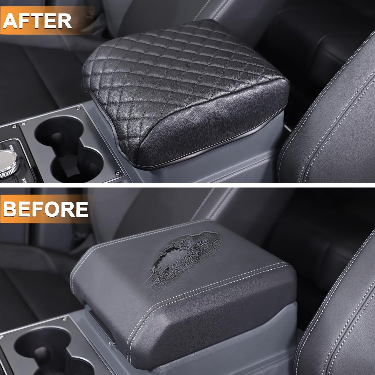 Car Armrest Box Cover Protector Compatible with Ineos Grenadier 2020-2024 Center Console Lid Protector Cover Original Customized Armrest Cover (Matte Black)