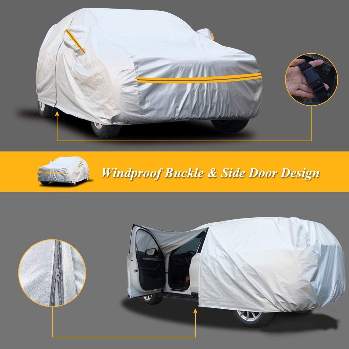 Autsop SUV Car Cover Waterproof All Weather,12-Layer Car Covers for Automobiles Outdoor Heavy Duty Full Exterior Covers for SUV(188-192 Inch)