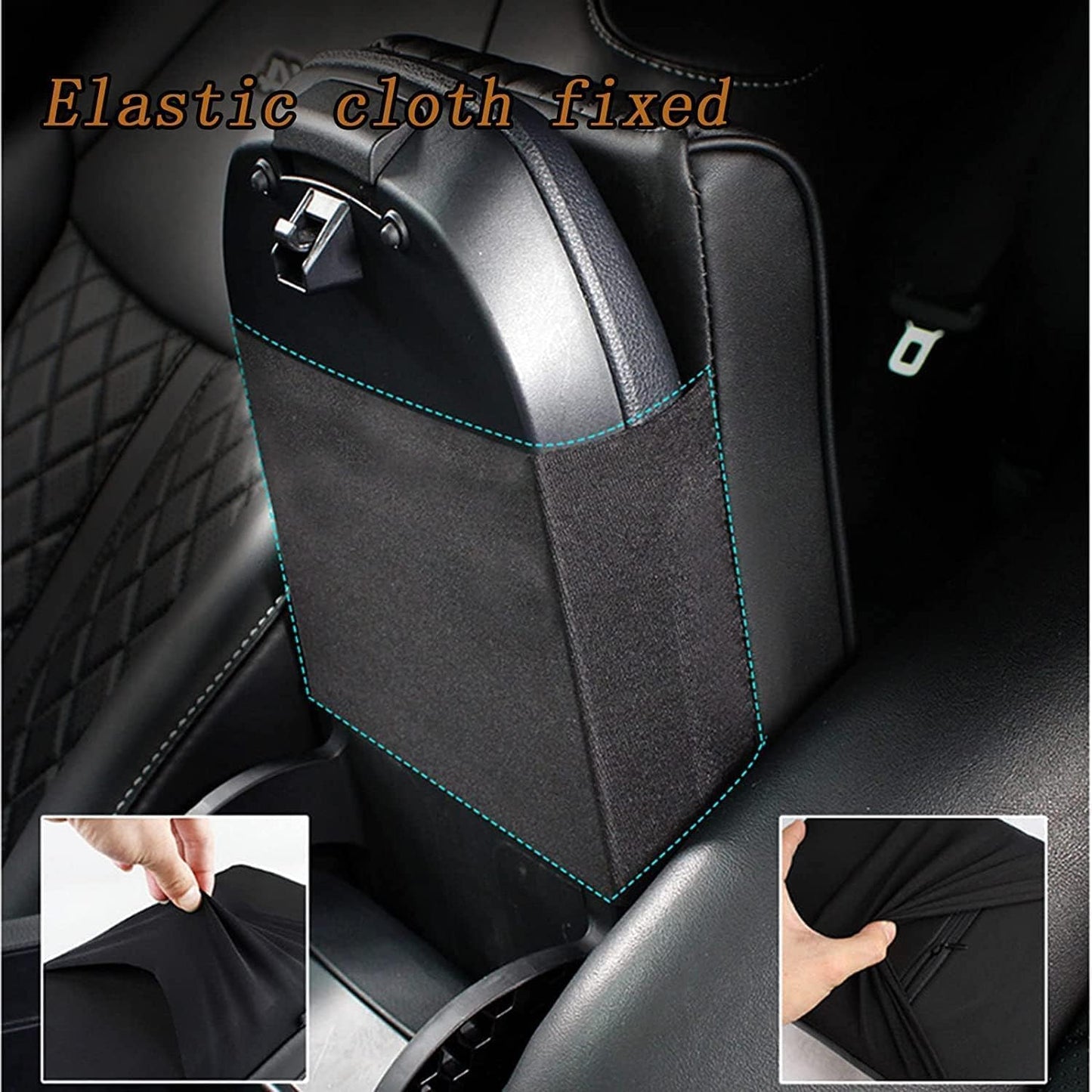 Car Center Console Cover, Memory Foam Car Armrest Cushion, Beige Auto Arm Rest Pad, Leather Arm Rest Covering Car, Hand Rest Pillow for SUV/Truck/Vehicle (No.2 Gray)