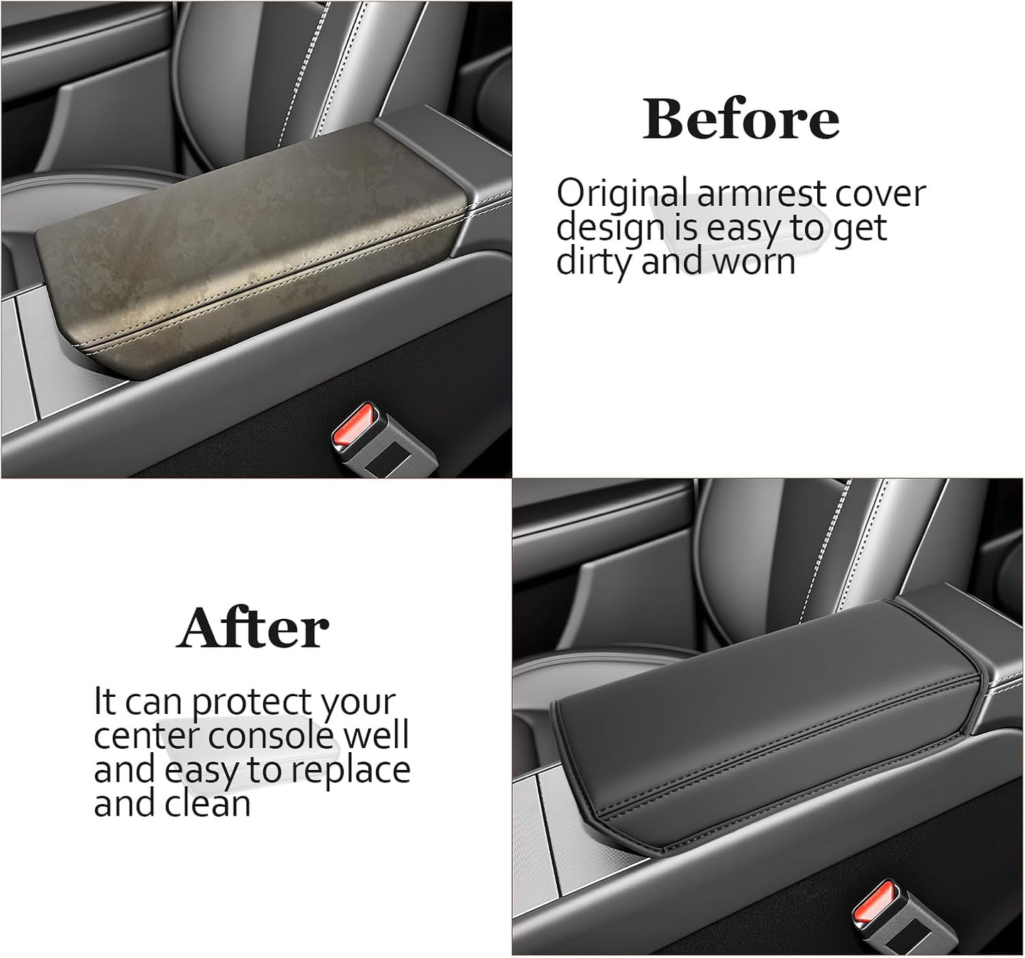 SKTU for 2025 2026 Tesla Model Y Armrest Cover for 2025 2026 Tesla Model Y Center Console Cover Tesla Model Y 2025 2026 Accessories Console Cushion 2025 2026 Model Y Seat Box Cover [Durable, Soft]