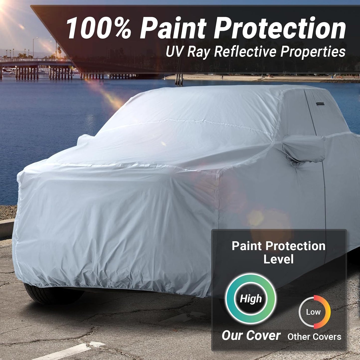 iCarCover Fits 2022-2024 Tundra CrewMax 6.5 ft Regular Bed Toyota Truck Cover Automobiles Form-Fit Padded Full Exterior Waterproof Automobiles Protection Covers