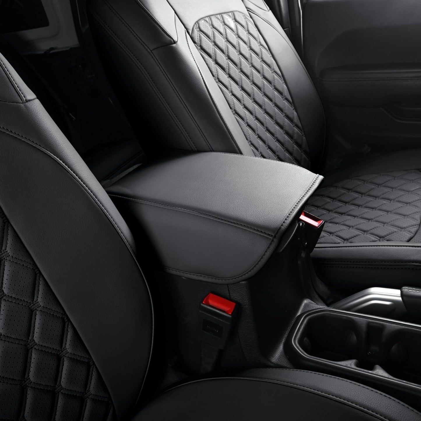 GIANT PANDA Customized Front Car Seat Covers for Jeep Wrangler 2/4 Door JL Sahara Sport Rubicon Unlimited Willys 4xe 2018 2019 2020 2021 2022 2023 2024 2025,Faux Leather - (Black)