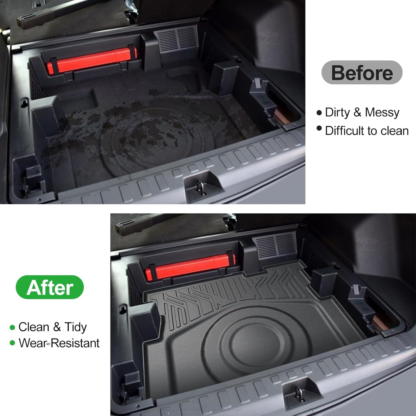 Under Cargo Mat for 2025 Chevy Equinox Fuel (Non EV), All Weather TPE 2nd Layer Trunk Mat for Chevrolet Equinox Accessories