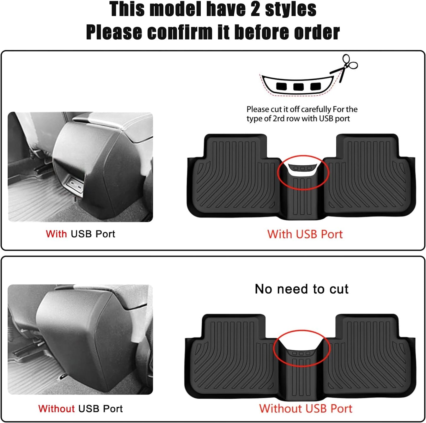 AUXKO All Weather Floor Mats for Honda Civic 2022-2025 2026 Sedan Hatchback Si(Include Sport|2nd Row with&w/o USB Port|Not for Hybrid) Acura Integra 2023-2025 Liners All Season Odorless Anti-Slip