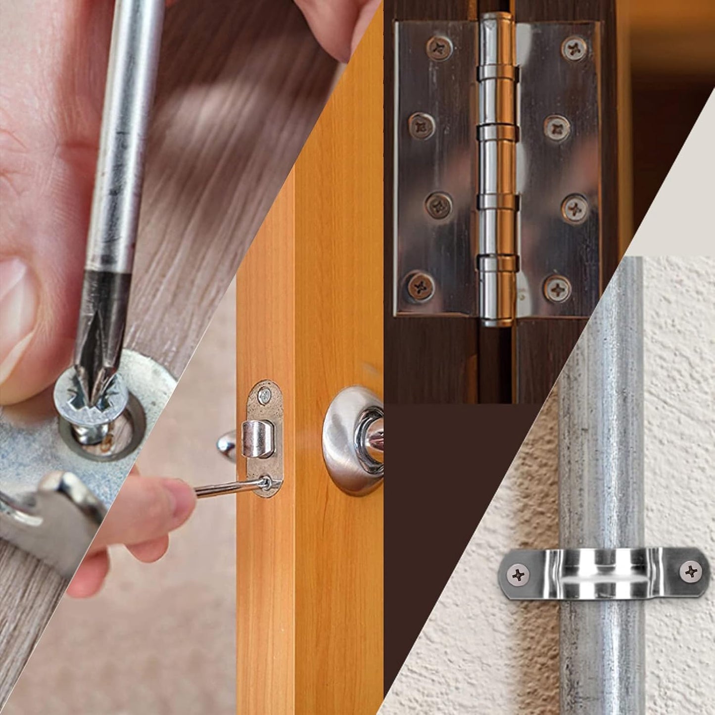 #8 x 1-3/4" Wood Screw 100Pcs 18-8 (304) Stainless Steel Screws Flat Head Phillips Fast Self Tapping Drywall Screws by SG TZH