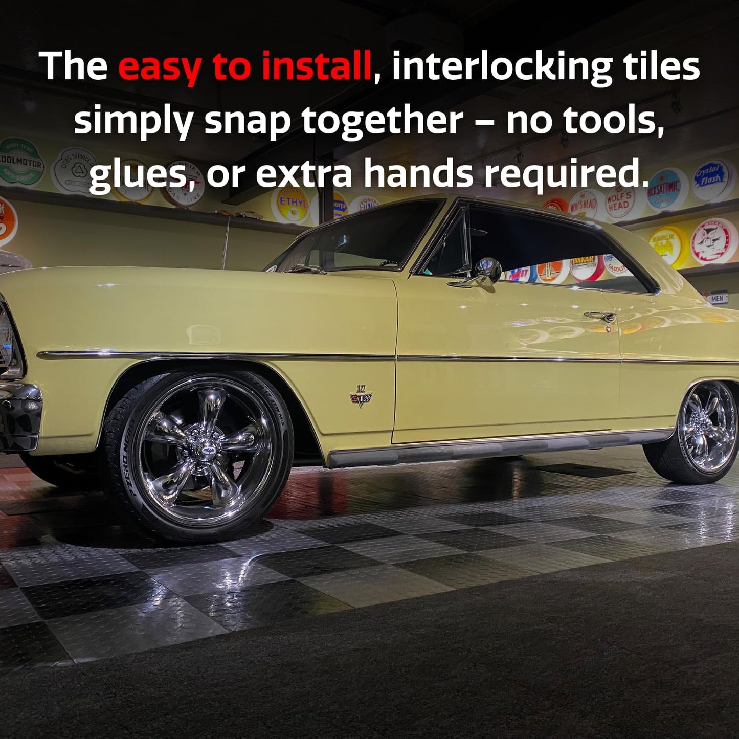 Big Floors RaceDeck CircleTrac, Interlocking Non-Slip Garage Flooring Tile, Durable, Modular, Heavy-Duty Copolymer, Easy Install (Purple, 12 Pack of 12 x 12" Tiles)