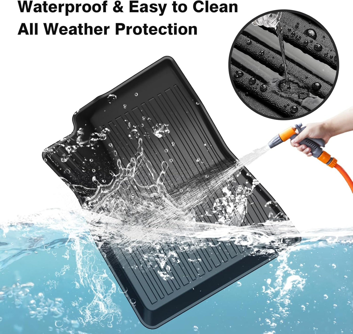 Powerty Floor Mats for 2024 2025 Tesla Model 3 Highland Accessories 1st & 2nd Row Liner Set All Weather TPE 3D Car Mats All-Weather Floor Liners