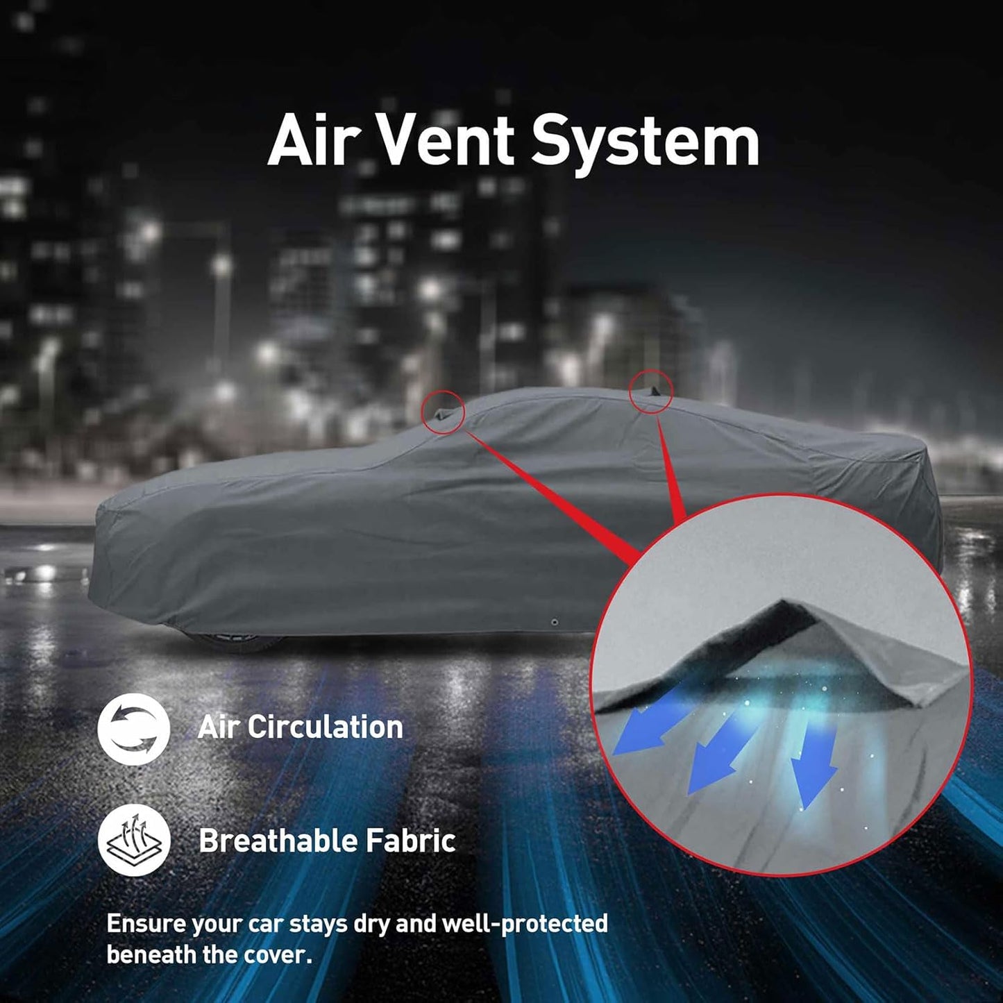 DaShield Ultimum Series Car Cover for Cadillac Eldorado 1957-1966 Coupe 2-Door All Weather Protection Semi Custom Fit Dust, Sun, Snow, Rain Protection Indoor Outdoor